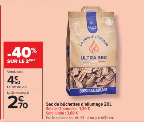 Sac de bûchettes d'allumage 20L