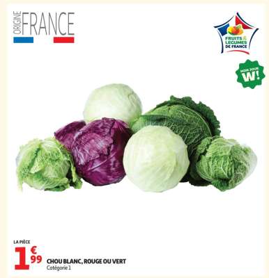 Chou blanc, rouge ou vert