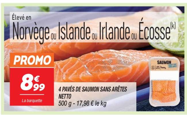 4 PAVÉS DE SAUMON SANS ARÊTES NETTO