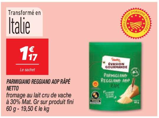 PARMIGIANO REGGIANO AOP RÂPÉ NETTO