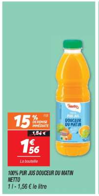 100% Pur Jus Douceur du Matin Netto