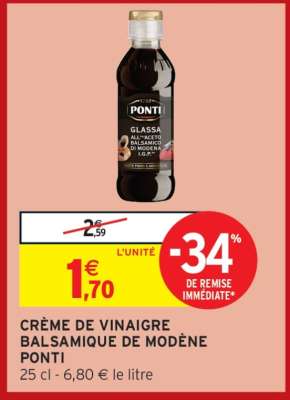 CRÈME DE VINAIGRE BALSAMIQUE DE MODÈNE PONTI