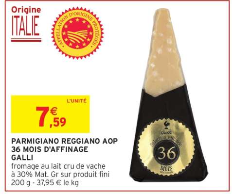PARMIGIANO REGGIANO AOP 36 MOIS D'AFFINAGE GALLI