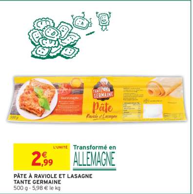 PÂTE À RAVIOLE ET LASAGNE TANTE GERMAINE