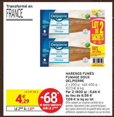 Harengs Fumés Fumage Doux Delpierre