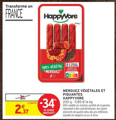 MERGUEZ VÉGÉTALES ET PIQUANTES HAPPYVORE