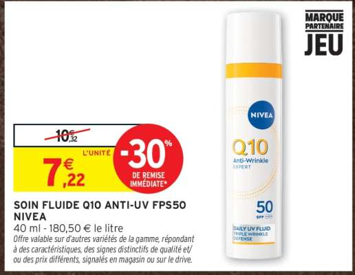 SOIN FLUIDE Q10 ANTI-UV FPS50 NIVEA