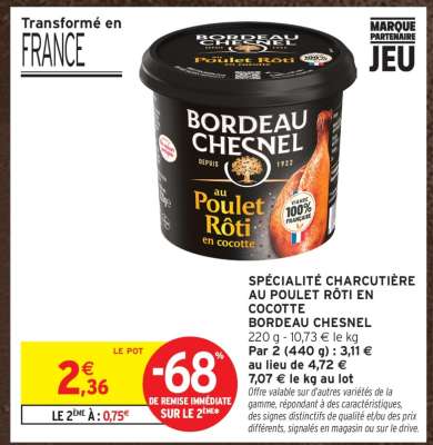 Bordeau Chesnel au Poulet Rôti en cocotte