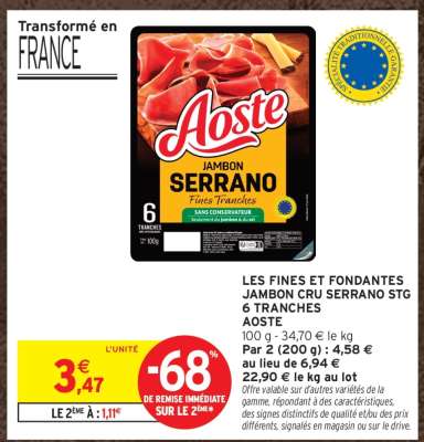 AOSTE Jambon Serrano