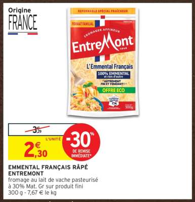 EMMENTAL FRANÇAIS RÂPÉ “ENTREMONT”