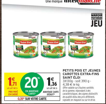 PETITS POIS ET JEUNES CAROTTES EXTRA-FINS SAINT ÉLOI