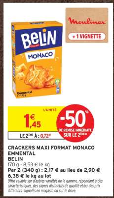 Crackers Maxi Format Monaco Emmental Belin