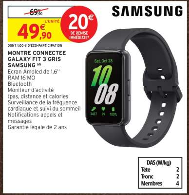 Montre Connectée Galaxy Fit 3 Gris Samsung