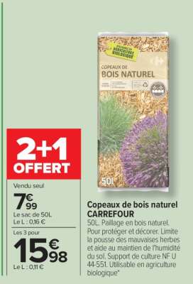 Copeaux de bois naturel CARREFOUR