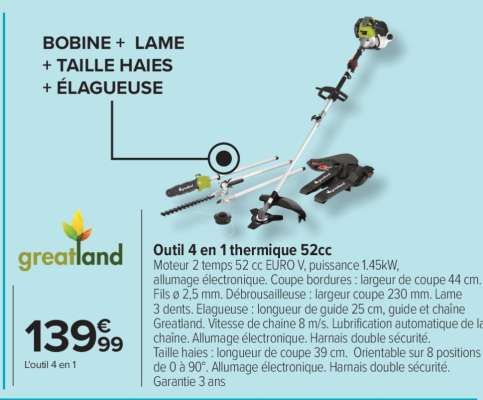 Outil 4 en 1 thermique 52cc