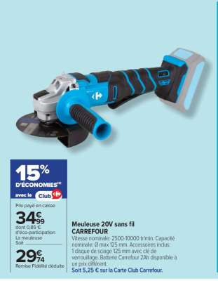 Meuleuse 20V sans fil