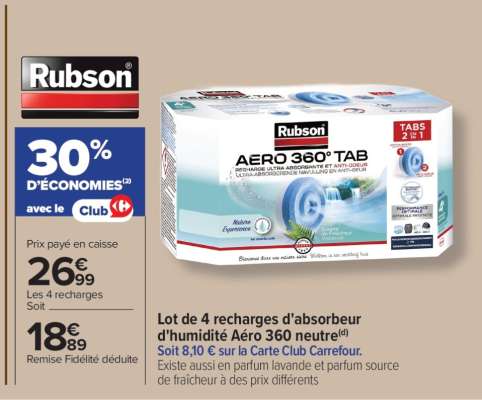 Lot de 4 recharges d'absorbeur d'humidité Aéro 360 neutre