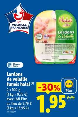 Lardons de volaille fumés halal