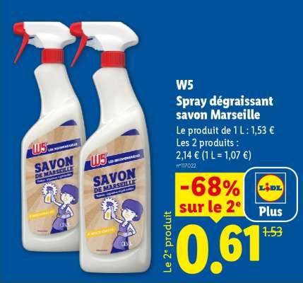 W5 Spray dégraissant savon Marseille