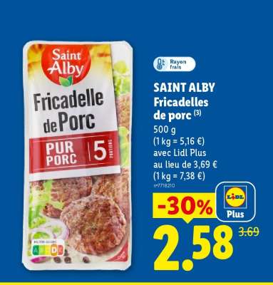 SAINT ALBY Fricadelles de porc