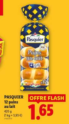 PASQUIER 12 pains au lait