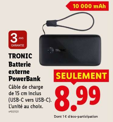 TRONIC Batterie externe Powerbank