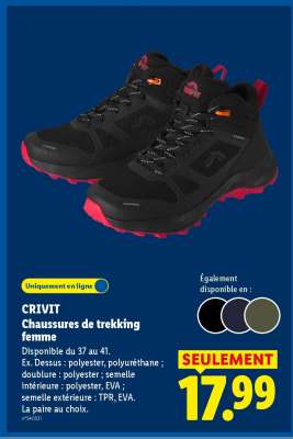 CRIVIT Chaussures de trekking femme