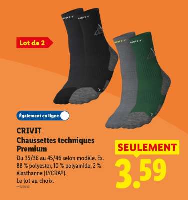 CRIVIT Chaussettes techniques Premium