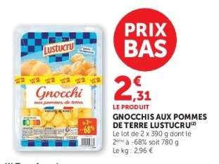Gnocchis aux pommes de terre Lustucru