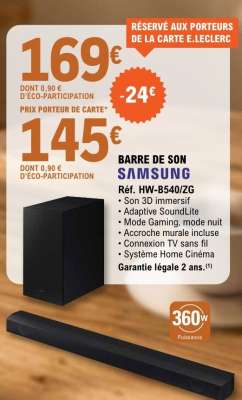 BARRE DE SON SAMSUNG Réf. HW-B540/ZG