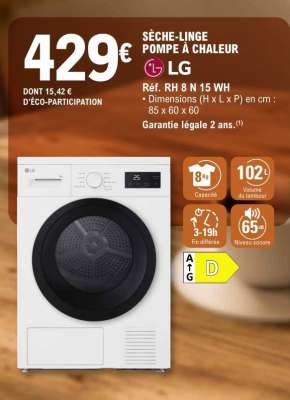 SÈCHE-LINGE POMPE À CHALEUR “LG”