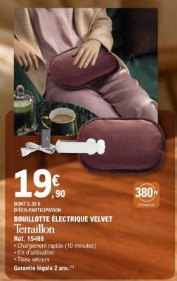 BOUILLOTTE ÉLECTRIQUE VELVET "TERRAILLON"