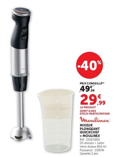 Mixeur Plongeant Quickchef + Moulinex