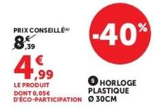 HORLOGE PLASTIQUE Ø 30CM