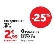 POCHETTE LEOPARD 20 X 30 CM