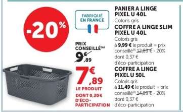 PANIER A LINGE PIXEL U 40L