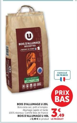BOIS D'ALLUMAGE U 20L