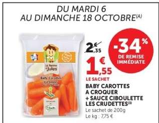 BABY CAROTTES A CROQUER + SAUCE CIBOULETTE LES CRUDETTES