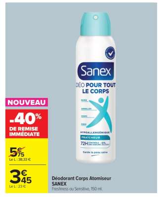 Déodorant Corps Atomiseur SANEX