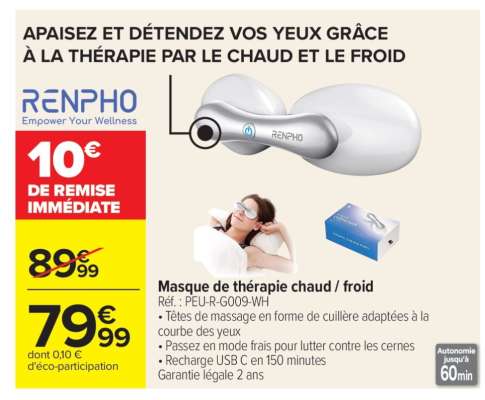 Masque de thérapie chaud / froid