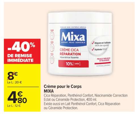 Crème pour le corps MIXA