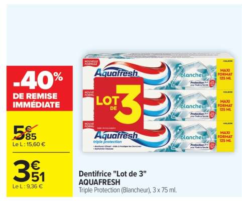 Dentifrice "Lot de 3" AQUAFRESH