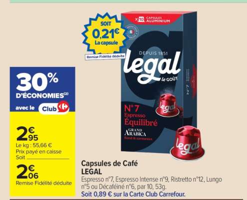 Capsules de café LEGAL
