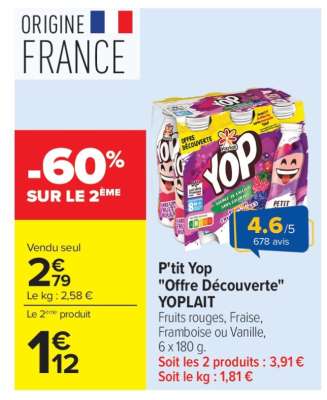P'tit Yop "Offre découverte" YOPLAIT