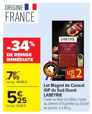 Lot Magret de Canard IGP du Sud-Ouest LABEYRIE
