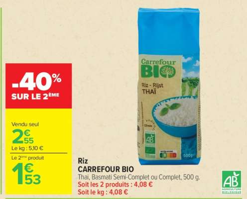 Riz CARREFOUR BIO