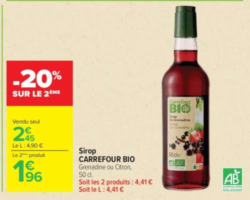 Sirop CARREFOUR BIO