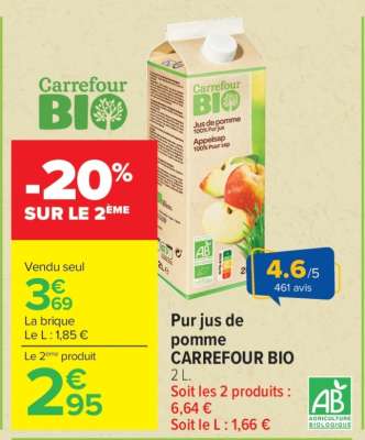 Pur Jus de pomme CARREFOUR BIO