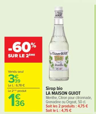 Sirop Bio LA MAISON GUIOT