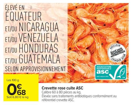 Crevette rose cuite ASC